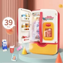 Mini Fridge Refrigerator 39pc Kitchen Kids Toys With Ice Dispenser, Steam & Lights Plush & Toys 20 Mini Fridge Refrigerator 39pc Kitchen Kids Toys With Ice Dispenser, Steam & Lights Plush & Toys