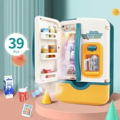 Mini Fridge Refrigerator 39pc Kitchen Kids Toys With Ice Dispenser, Steam & Lights Plush & Toys 23 Mini Fridge Refrigerator 39pc Kitchen Kids Toys With Ice Dispenser, Steam & Lights Plush & Toys