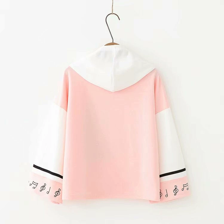 Apparel Harajuku Blue White Simple Cat Wide Sleeve Loose Hoodie 4 Apparel Harajuku Blue White Simple Cat Wide Sleeve Loose Hoodie