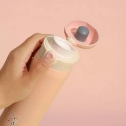 Home Decor Cream Thermos Stainless Steel Flask With Bunny Bear Plush Cover & Strap