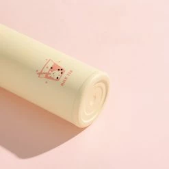 Home Decor Cream Thermos Stainless Steel Flask With Bunny Bear Plush Cover & Strap