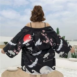 Apparel Exquisite Japanese Women Kimono Crane