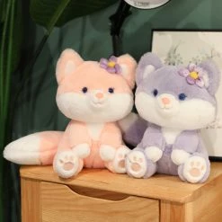 Soft Toy Asami & Akira The Pastel Flower Fox Plushies | NEW