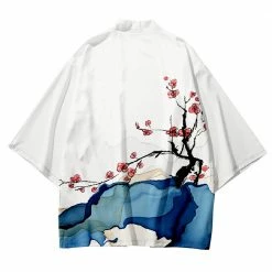 Apparel White Sakura Lake Japanese Women Kimono Robe Cardigan