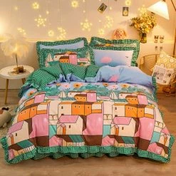 Home Decor Mosaic Buildings Bedding Set