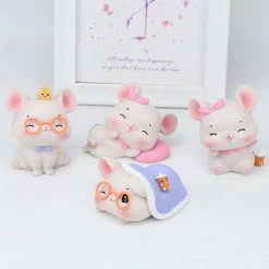 Toys Plush & Toys Sweet Clever Pink Mouse Figurines Collectibles