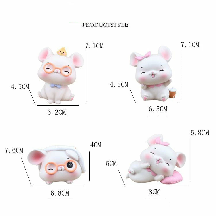 Toys Plush & Toys Sweet Clever Pink Mouse Figurines Collectibles 12 Toys Plush & Toys Sweet Clever Pink Mouse Figurines Collectibles