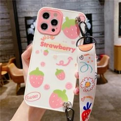 Accessories Wow Strawberry Peach IPhone Case With Strap