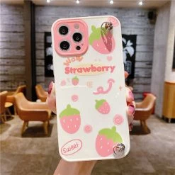 Accessories Wow Strawberry Peach IPhone Case With Strap