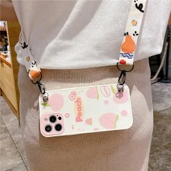 Accessories Wow Strawberry Peach IPhone Case With Strap
