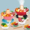Toys Hot Pot Shabu Shabu 42pc Kitchen Children Cooking Toy With Steam Sound Light Plush & Toys