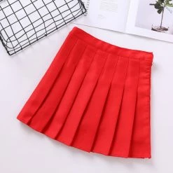 Apparel High Waist Cute Simple Pleated Short Light Skirt 18 Apparel High Waist Cute Simple Pleated Short Light Skirt