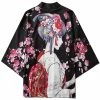 Apparel Japanese Sakura Black Red Anime Girl Long Kimono Cardigan Robes | NEW