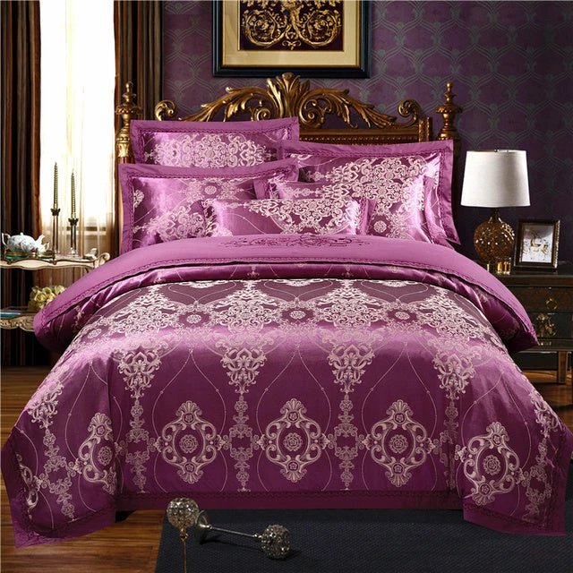 Home Decor Bedding Sets Royal Floral Satin Jacquard Embroidery Cotton Bedding Set 3 Home Decor Bedding Sets Royal Floral Satin Jacquard Embroidery Cotton Bedding Set
