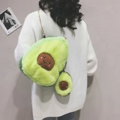 Fluffy Adorable Avocado Plush Bag | NEW