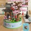 Build It Sakura Cherry Blossom Tree Temple Rotating Music Box Building Set | NEW