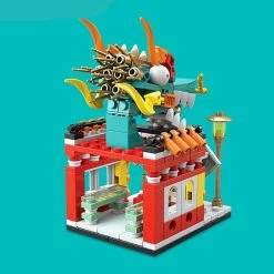 Build It Chinese Lion Dragon Stores Micro Building Blocks