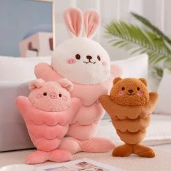 Soft Toy Japanese Taiyaki Fish-Shaped Bunny Pig Bear Plushie Collection | NEW