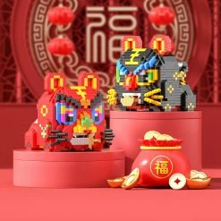 Build It Five Lucky Chinese Lunar Tigers Nano Building Sets
