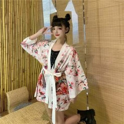 Apparel Japanese Lady Sakura Women Kimono Robe Cardigan | NEW
