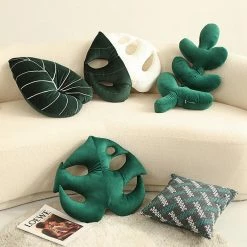 Soft Toy Nordic Green Lifelike Leaf Plushies Pillow