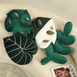 Soft Toy Nordic Green Lifelike Leaf Plushies Pillow