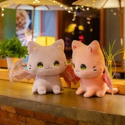 Soft Toy Luna & Solis The Kawaii Sakura Cats With Wings Plushies | NEW