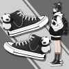 Apparel Plush Panda Chain Black & White Womens Sneakers Trainers | NEW