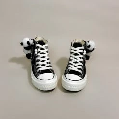 Apparel Plush Panda Chain Black & White Womens Sneakers Trainers | NEW
