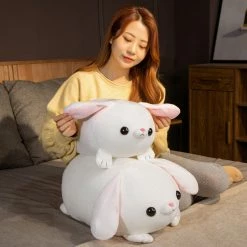 Soft Toy Pearls The Kawaii White Laying Bunny Plushie | NEW