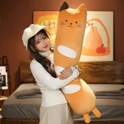 Soft Toy Long Baguette Cute Cat Bread Plushie | NEW