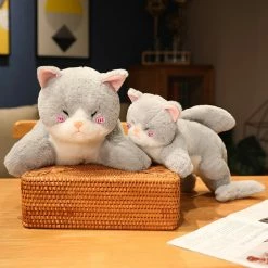 Soft Toy Kawaii Grey Half Cat Half Shark Combo Plushie | NEW