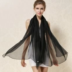 Apparel Pure Silk Transparent Extra Large Scarf