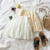 Apparel White Beige Ruffles Elastic High Waist Mini Skirt